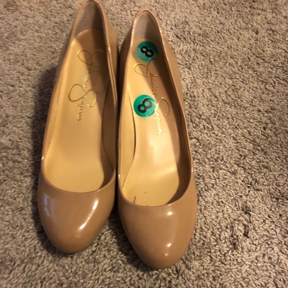 Nude wedges heels